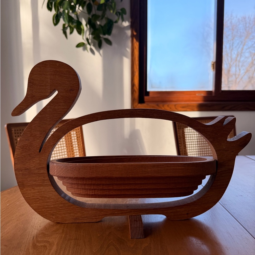 Wooden Duck Shaped Basket